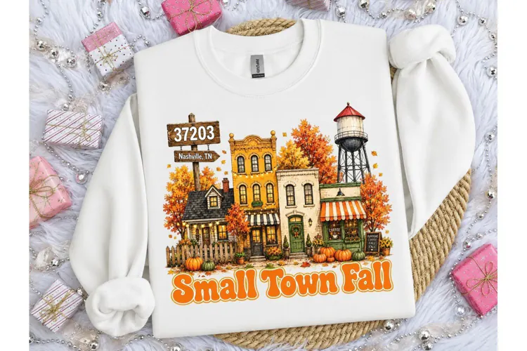 Small Town Fall Nashville PNG Shirt Desi