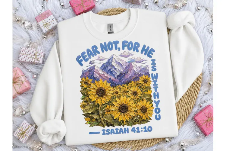 Fear Not Isaiah 41:10 Sunflower PNG Tee