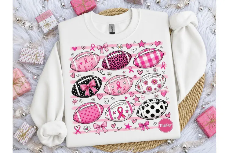 Pink Football Breast Cancer PNG Tee