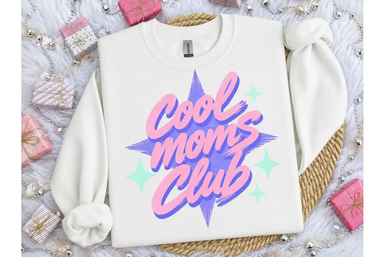 Cool Moms Club PNG Retro Shirt Design