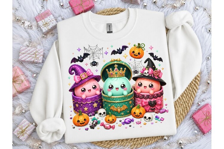 Kawaii Halloween Ghost PNG Sublimation example image 1