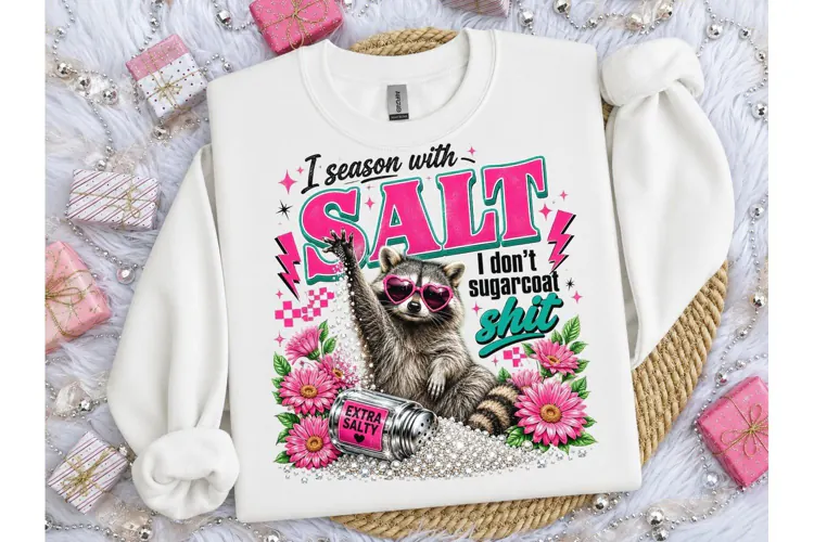 Salty Raccoon Funny PNG Shirt Design