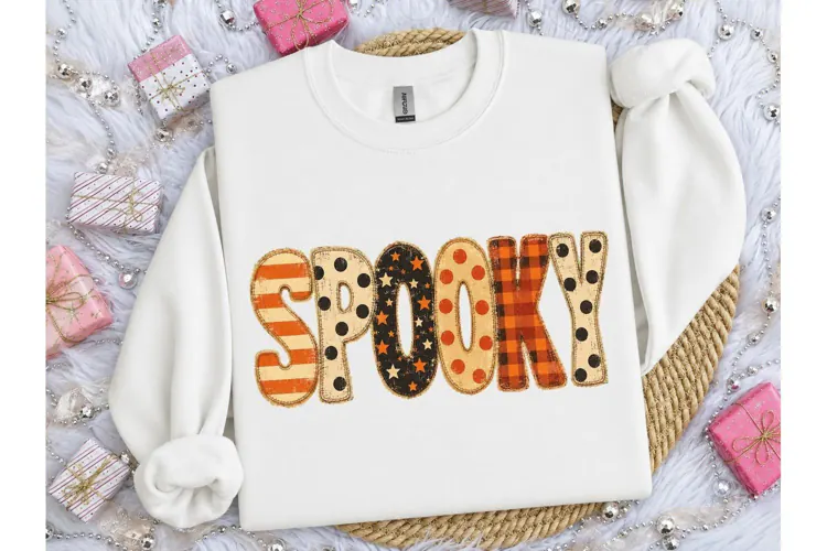 Spooky Halloween Patchwork PNG Tee Desig