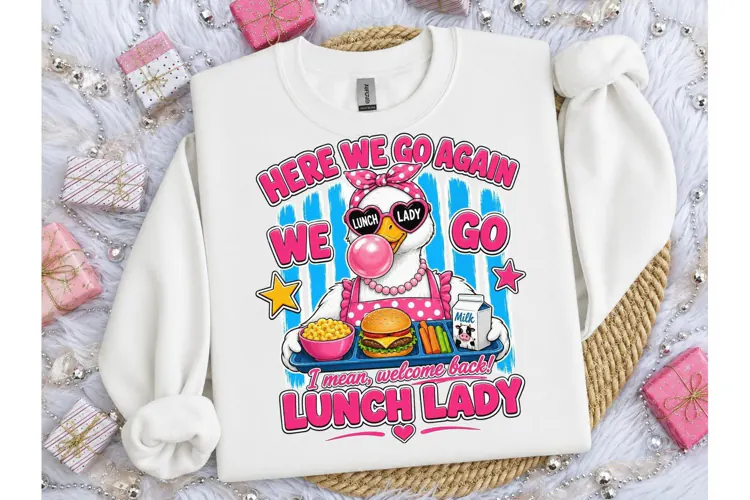 Lunch Lady Duck PNG Funny Back to School