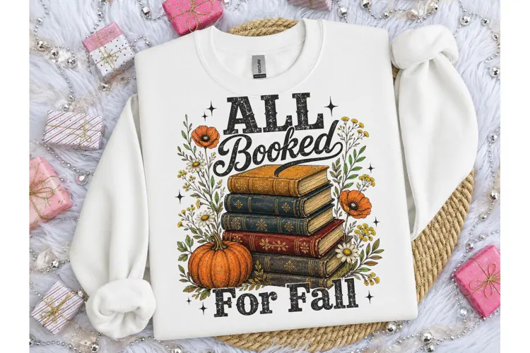 All Booked For Fall PNG Book Lover Tee