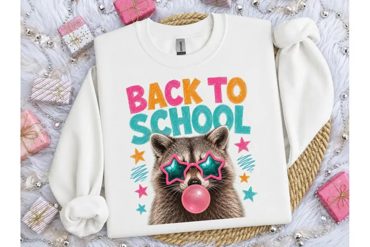 Back To School Raccoon PNG Tee Design