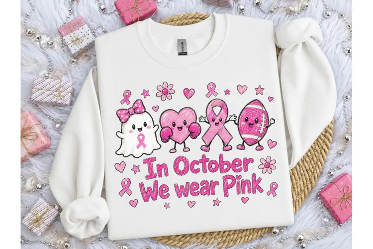 In October We Wear Pink PNG Tee