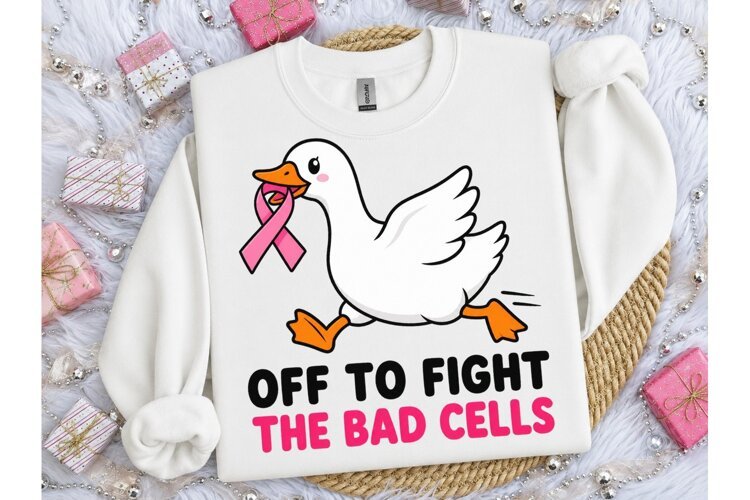 Fight Bad Cells Duck PNG Cancer Tee example image 1