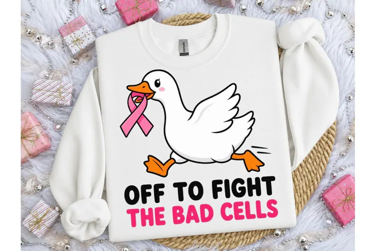 Fight Bad Cells Duck PNG Cancer Tee