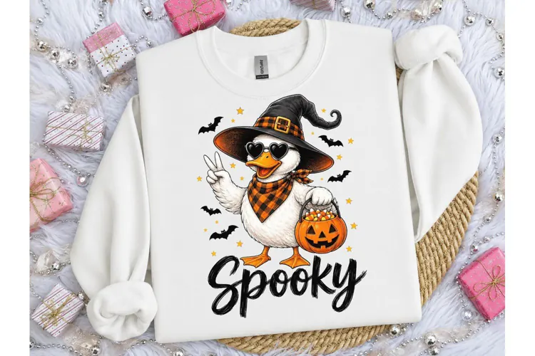Spooky Duck Halloween PNG Shirt Design