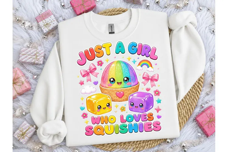 Just A Girl Loves Squishies PNG Tee