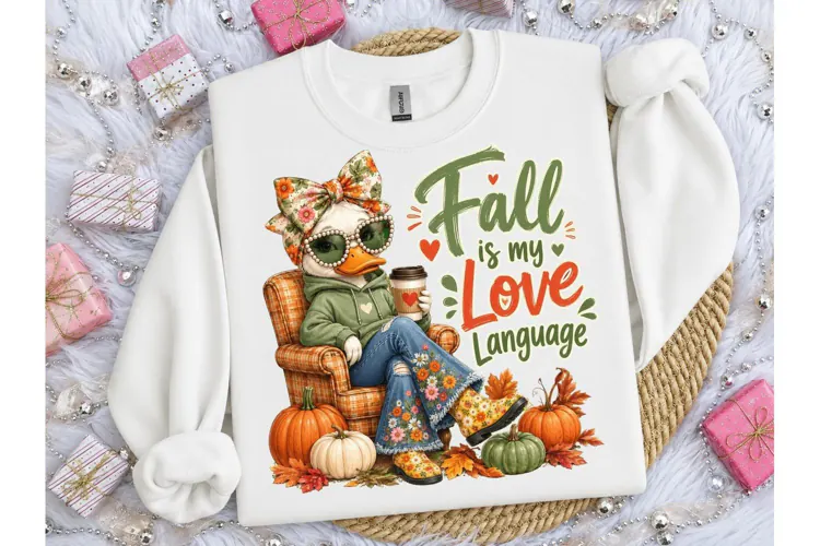 Fall Is My Love Language Duck PNG Tee