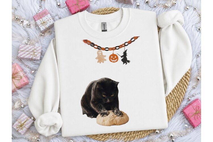 Halloween Black Cat Bread PNG Tee Design-Halloween Black Cat example image 1