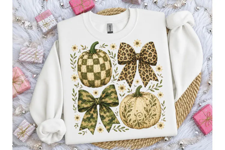 Pumpkin Bow Fall PNG Sublimation Tee
