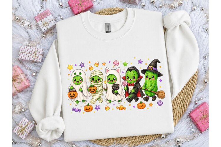 Halloween Pickle Squad PNG Shirt Design example image 1