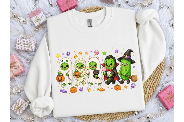 Halloween Pickle Squad PNG Shirt Design