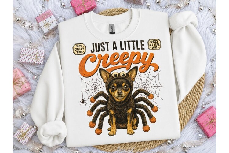 Just A Little Creepy Chihuahua PNG Tee example image 1