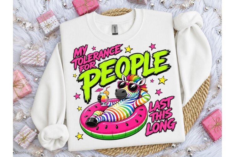 My Tolerance For People PNG Zebra Tee-My Tolerance For Peopl example image 1