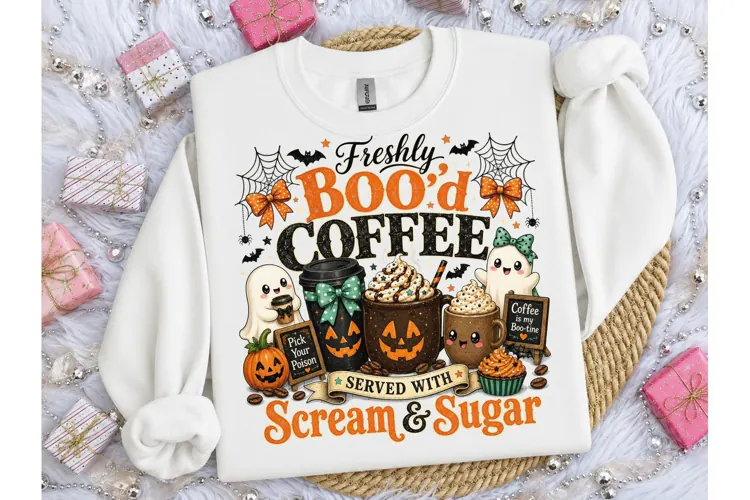 Freshly Bood Coffee Halloween PNG Tee