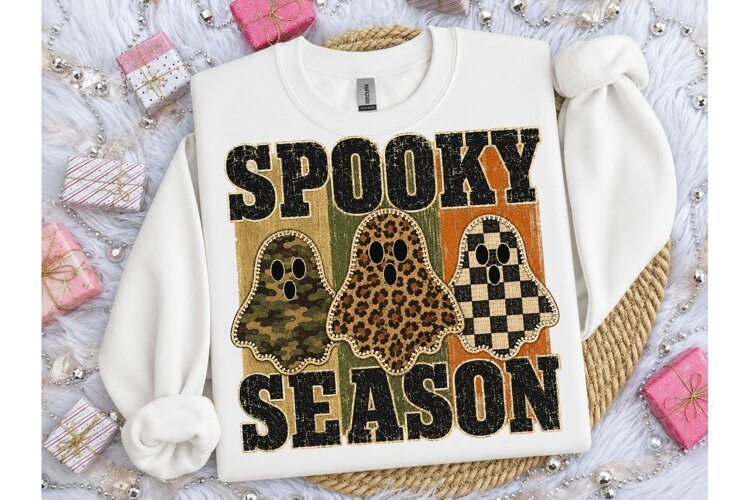 Spooky Season Ghost PNG Sublimation Tee example image 1