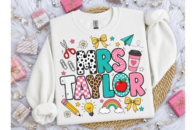 Mrs Taylor Teacher PNG Sublimation Tee