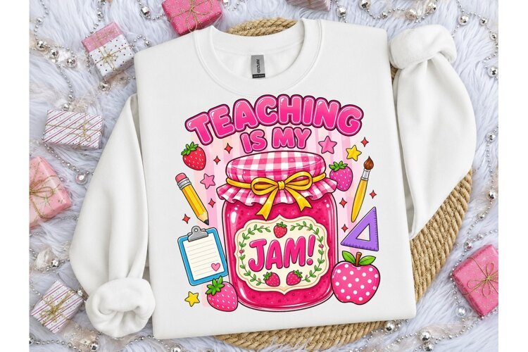 Teaching Is My Jam PNG Shirt Design example image 1