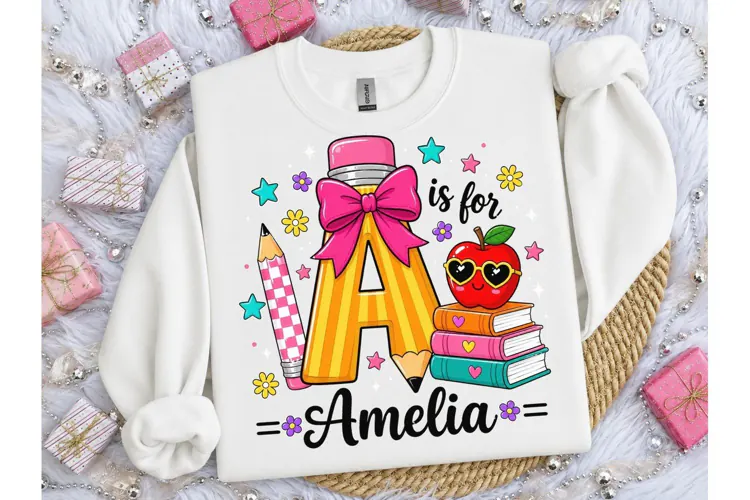 A is for Amelia Back to School PNG