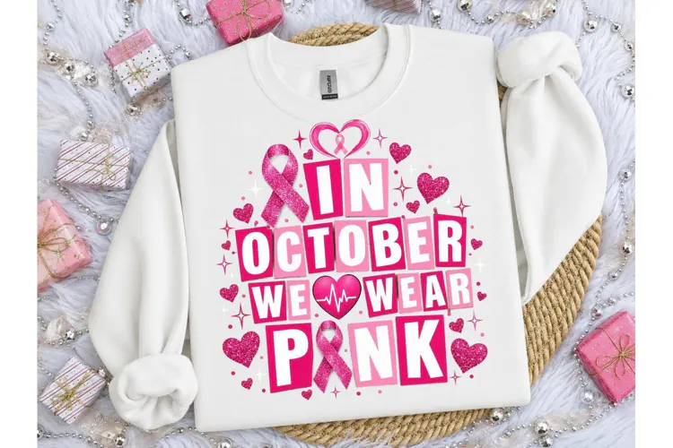 In October We Wear Pink PNG Shirt