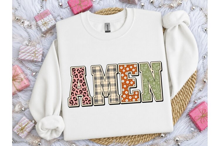 Amen Patterned Letters PNG Sublimation example image 1