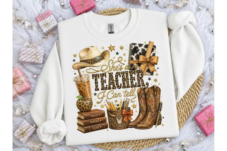 She's a Teacher I Can Tell PNG Tee