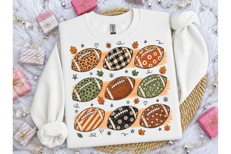 Fall Football Pattern PNG Sublimation Te