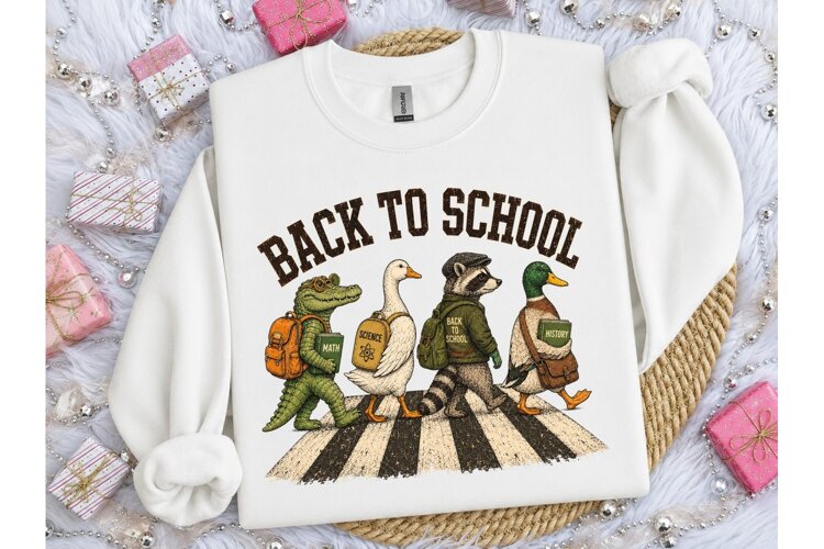 Back To School Animals PNG Tee Design example image 1