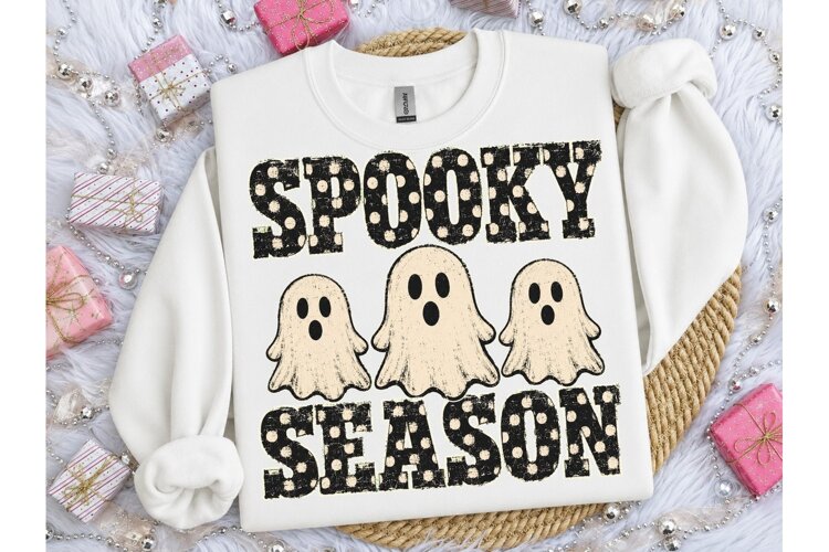 Spooky Season Ghost Halloween PNG Tee example image 1