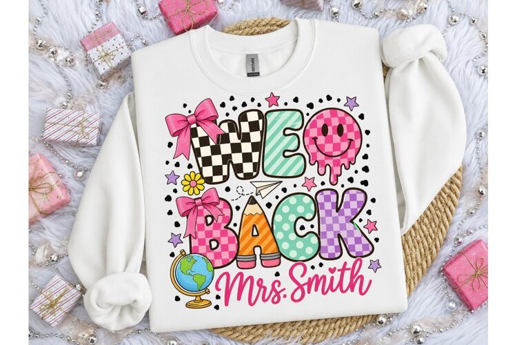 We Go Back Teacher PNG Sublimation Tee example image 1