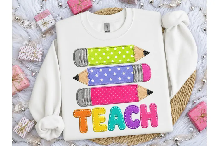 Teacher Pencils PNG Sublimation Tee Desi