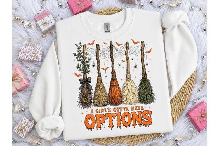 Witch Brooms Halloween PNG Tee Design example image 1