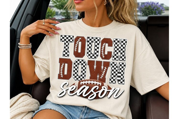 Touchdown Season PNG Football Tee Design example image 1