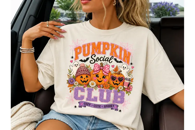 Pumpkin Social Club PNG Halloween Tee