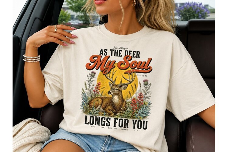 As The Deer My Soul Longs PNG Tee example image 1