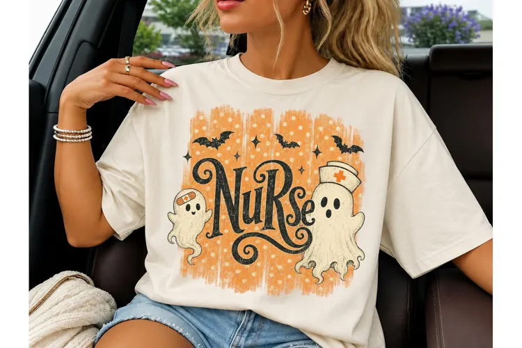 Halloween Nurse Ghost PNG Sublimation Te