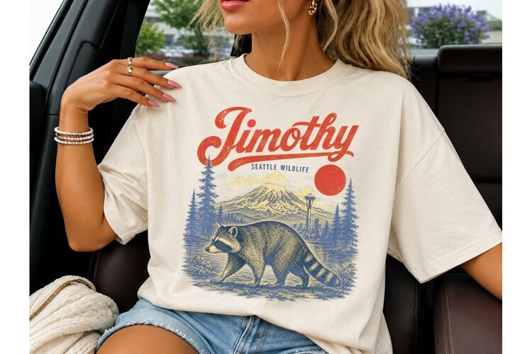 Timothy Seattle Wildlife Raccoon PNG Tee example image 1