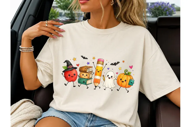Halloween Teacher Cute Characters PNG Te