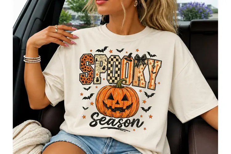 Spooky Season Halloween Pumpkin PNG Tee-Spooky Season Hallow