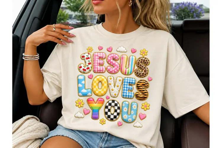Jesus Loves You PNG Sublimation Tee