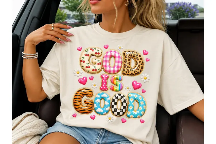 God Is Good PNG Christian Tee Design
