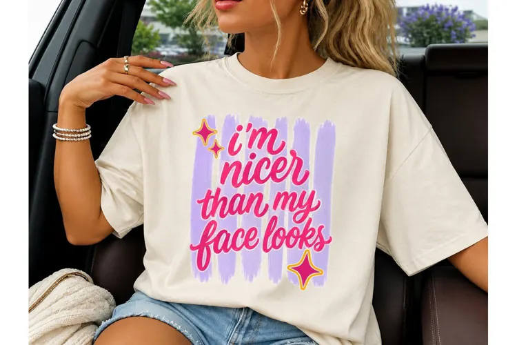 I'm Nicer Than My Face Looks PNG Tee