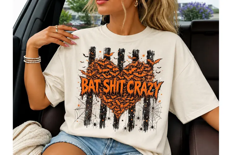 Bat Shit Crazy Halloween PNG Shirt