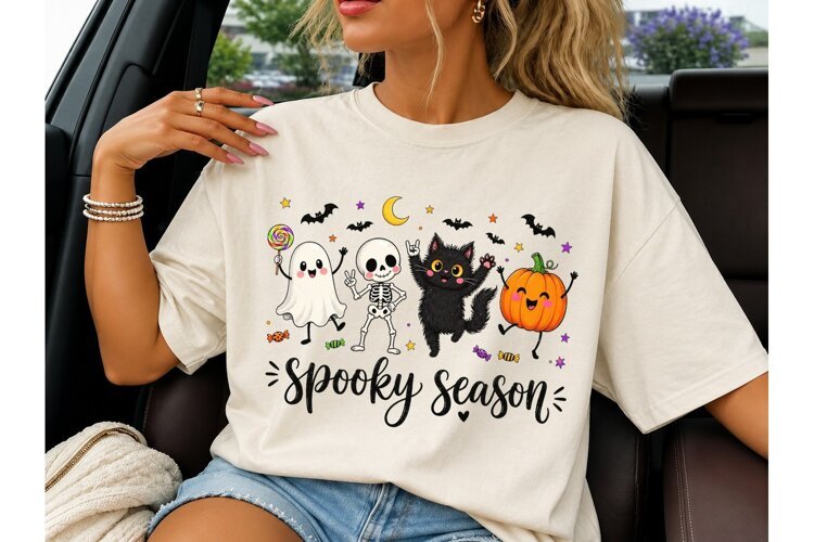 Spooky Season Halloween PNG Shirt Design example image 1