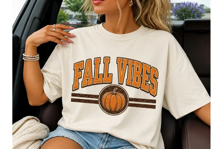Fall Vibes Pumpkin PNG Shirt Design