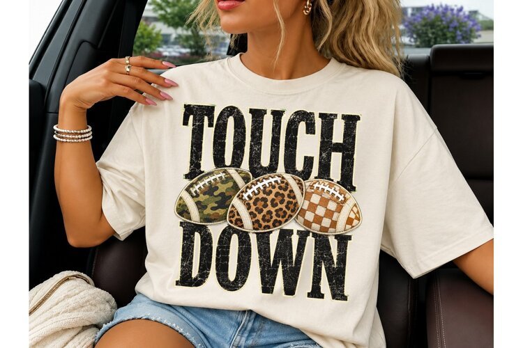 Touchdown Football PNG Sublimation Tee example image 1